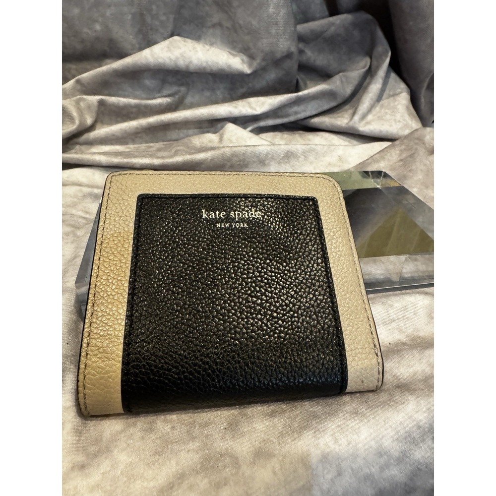 NWT‎ Kate Spade Lena Colorblock Medium Compact Bifold Wallet Mountain Grey Multi
